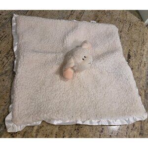 Stephan Baby Lamb Sheep Plush Lovey Security Blanket Satin Trim